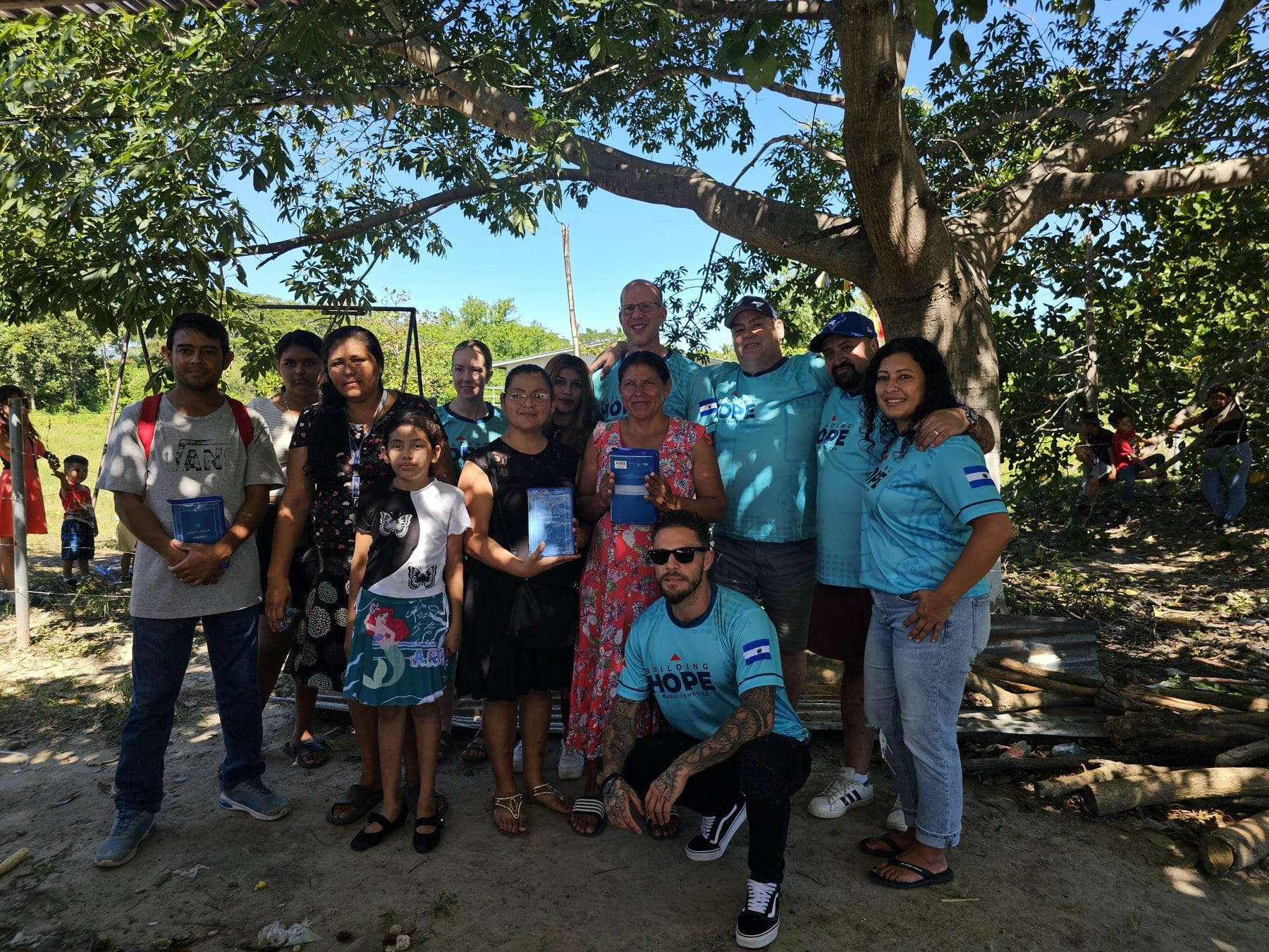 Full crew and families